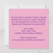 Design coloré Invitation fête d'anniversaire (Dos)