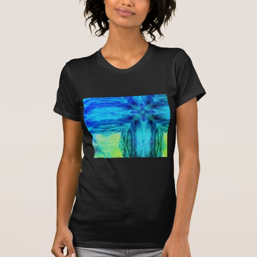 Design contemporain Aqua Blue Green Women T-shirt (Devant)