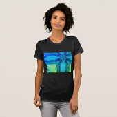 Design contemporain Aqua Blue Green Women T-shirt (Devant entier)