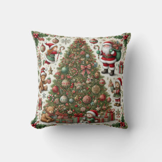Design Coussin de Noël - Arbre Festif et Teddy B