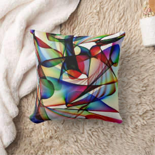 Design Coussin rouge et bleu Abstrait