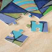 Design croix en verre tendu Puzzle multicolore (Côté)