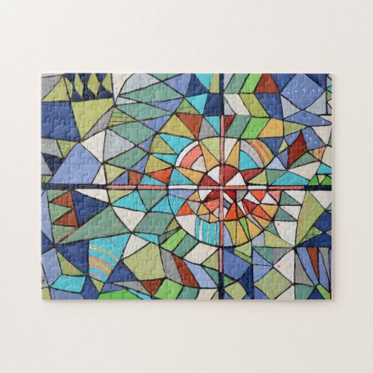 Design croix en verre tendu Puzzle multicolore (Horizontal)