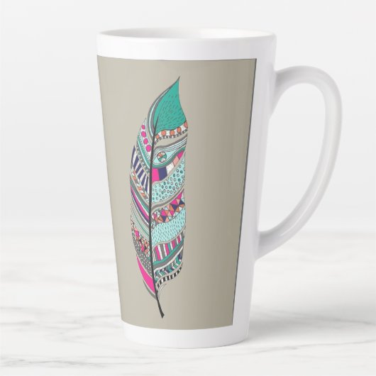 Design d'art au crayon Latte Mug (Droite)