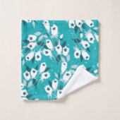 Design d'art botanique Motif élégant à la fleur de (Gant de toilette)