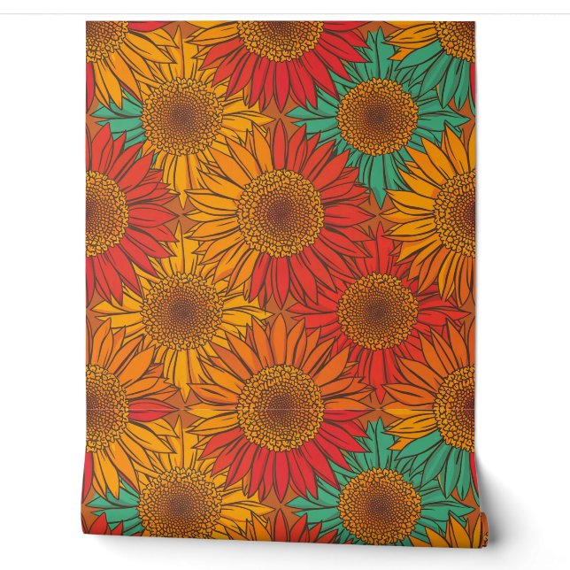 Design d'art coloré du mur de tournesol (Déroulement)