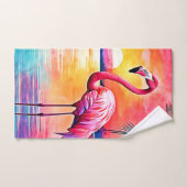 Design d'art Flamant rose Sunset (Serviette à main)