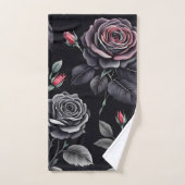 Design d'art floral Rose sombre (Serviette à main)