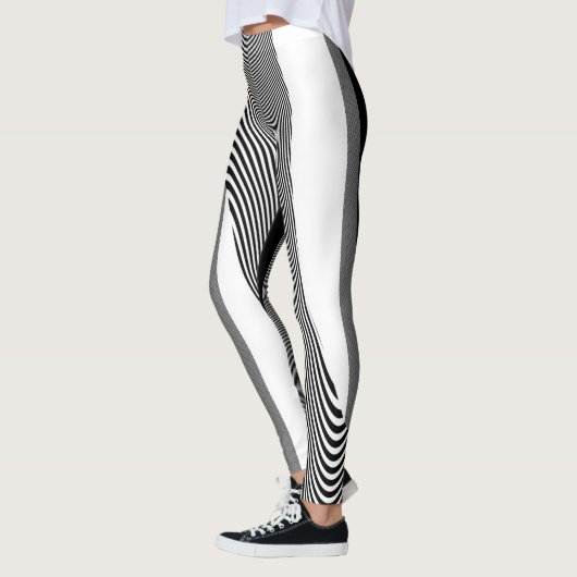 Design D'Art Op Noir Et Blanc, Leggings (Gauche)