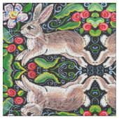 Design d'art populaire en tissu de lapin de Noël (Fermer)