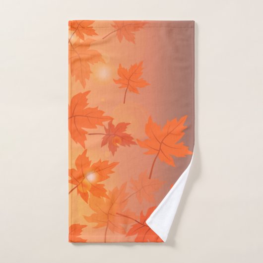 Design d'automne avec feuilles d'érable et effet b (Serviette à main)