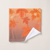 Design d'automne avec feuilles d'érable et effet b (Gant de toilette)