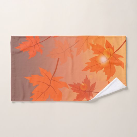 Design d'automne avec feuilles d'érable et effet b (Serviette à main)