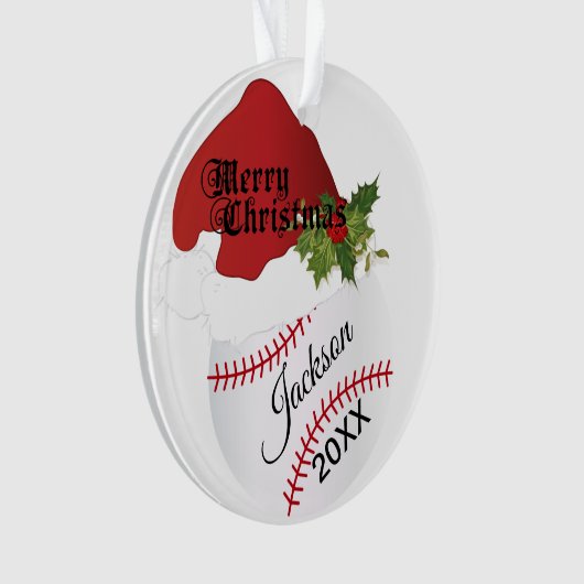 Design de baseball de Santa Hat | Nom DO-IT-YOURSE (devant)