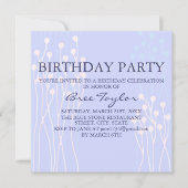 Design de brindilles bleu et blanc Invitation d'an (Devant)