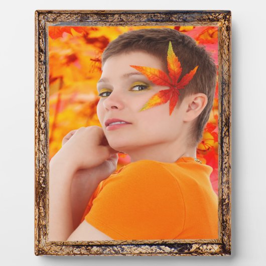 Design de cadre antique en bois Ajouter Plaque pho (Devant)