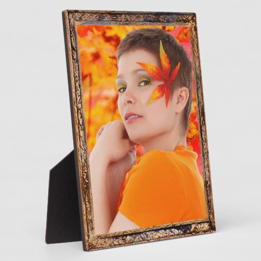 Design de cadre antique en bois Ajouter Plaque pho (Côté)