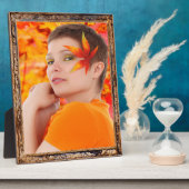 Design de cadre antique en bois Ajouter Plaque pho (Côté)