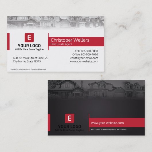 Design de carte d'entreprise immobilière de Keller (Devant / Derrière)