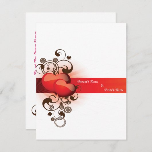 Design de carte élégant de mariage de conception (Devant / Derrière)