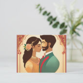 design de carte mariage, simple et élégant, couple (Debout devant)