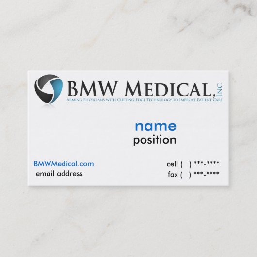 Design de carte Médicale de BMW (Devant)