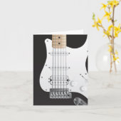 Design de carte noir de note de guitare électrique (Fleur jaune)