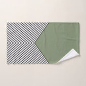 Design de chevrons noir et blanc et triangle vert (Serviette à main)