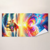 Design de coeur et de piano (Serviette de bain)