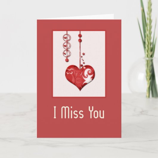 Design de Coeur moderne 2 Carte I Miss You (Devant)