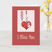 Design de Coeur moderne 2 Carte I Miss You (Fleur jaune)