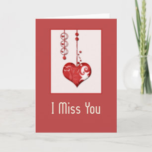 Design de Coeur moderne 2 Carte I Miss You