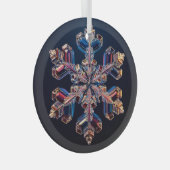 Design de flocon de neige sur un ornement en verre (Avant droite)