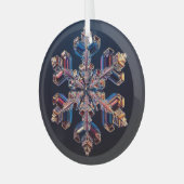Design de flocon de neige sur un ornement en verre (Avant gauche)