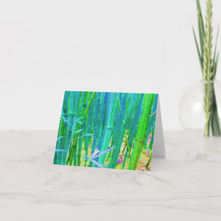 Design de forêt en bambou Carte pour notes vierge