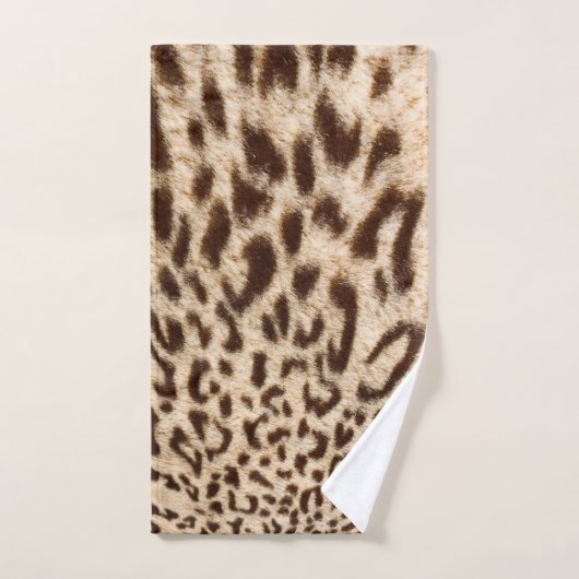 Design de fourrure Leopard avec nom (Serviette à main)