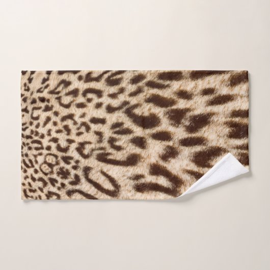 Design de fourrure Leopard avec nom (Serviette à main)