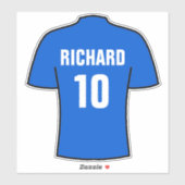 Design de maillot de football en bleu. autocollant (Feuille)