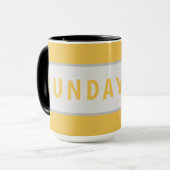 Design de mug à café minimaliste Sunday Today (Devant gauche)