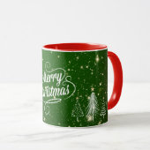 Design de Noël classique, rouge et vert, Mug (Devant droit)