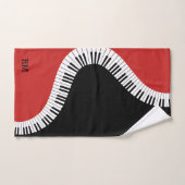 Design de piano monographique rouge blanc et noir (Serviette à main)