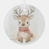 Design de rennes de bébé sur un ornement en verre (Recto)