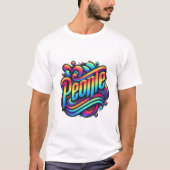 Design de T-shirt Abstrait de texte dynamique - "P (Devant)