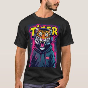 Design de T-shirt Crazy Tiger