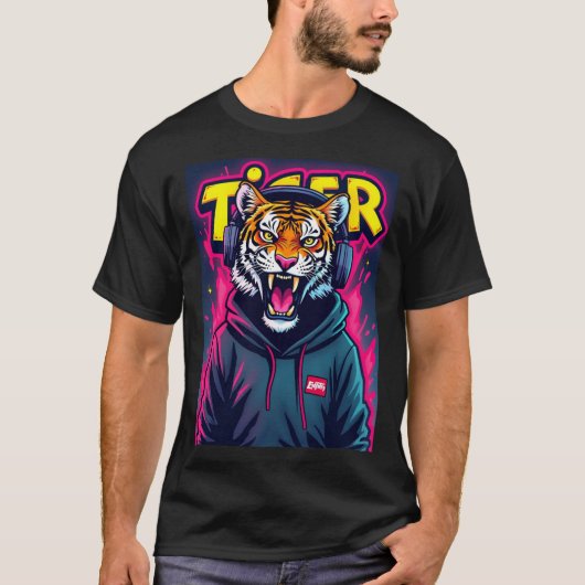 Design de T-shirt Crazy Tiger (Devant)