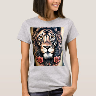 Design de T-shirt en verre de Lion géométrique