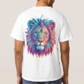 Design de T-shirt géométrique Lion cosmique (Dos)