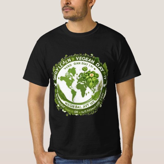 Design de T-shirt pour la Journée Mondiale du Véga (Devant)