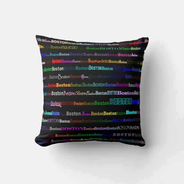Design de texte de Boston I Lance Oreiller (Recto)