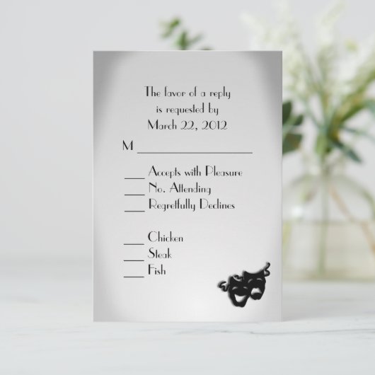 Design de théâtre RSVP avec choix de menu (Debout devant)